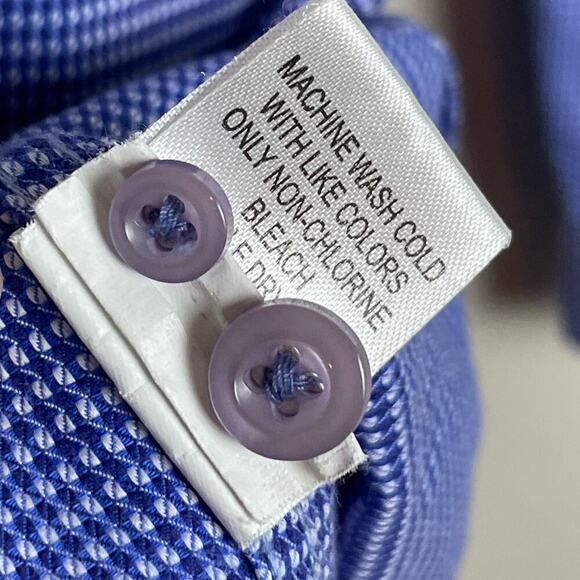 Johnston & Murphy Shirt Men's L Blue White Button Up Long Sleeve Check - Picture 7 of 9